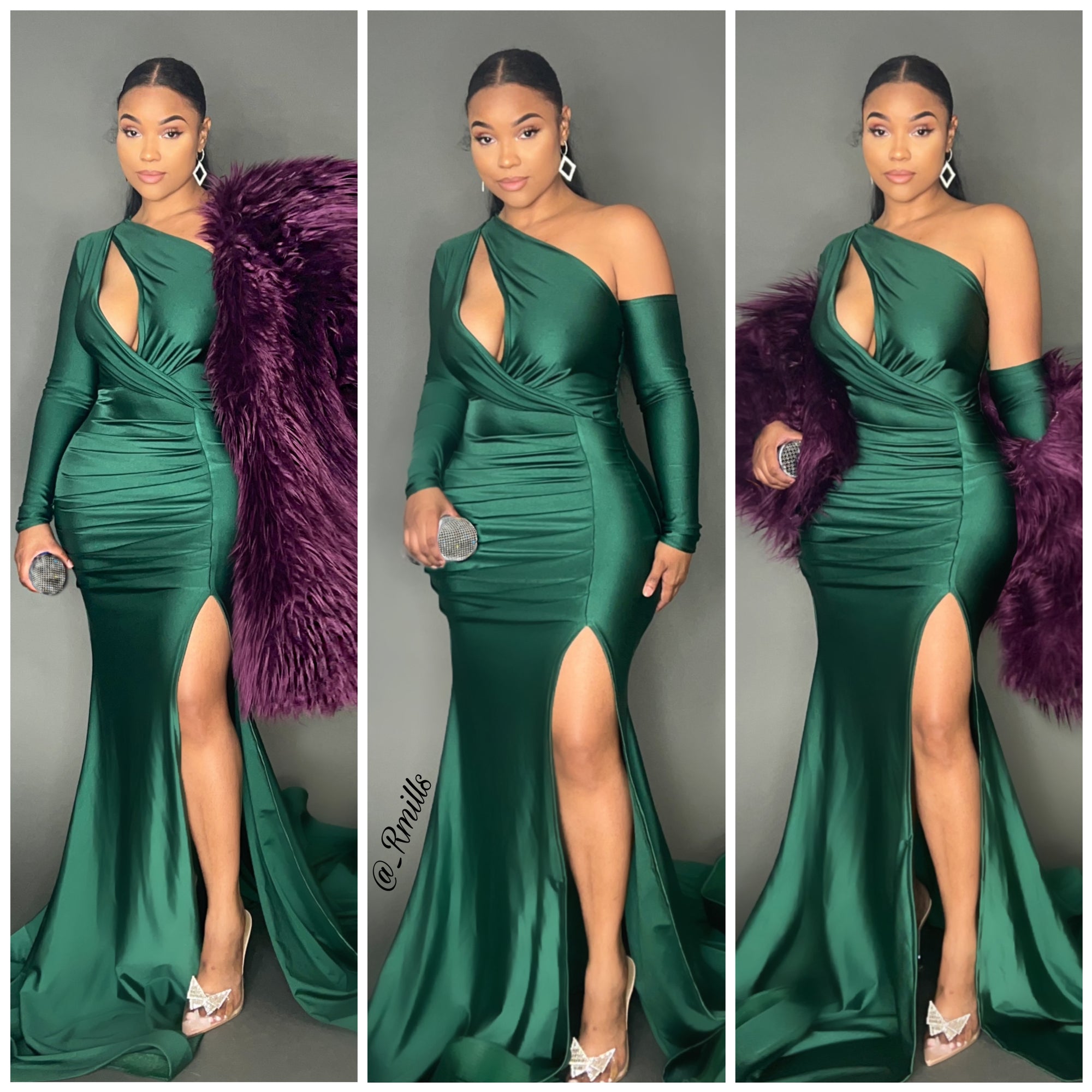 Abstract Green gown