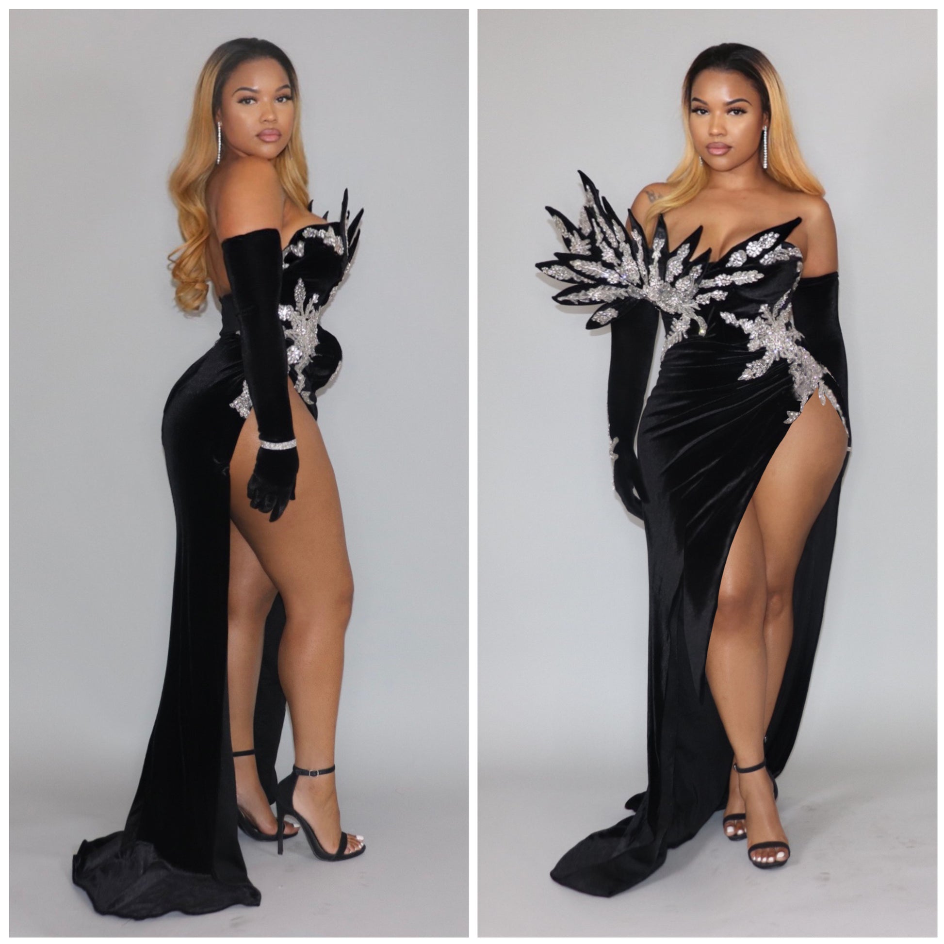 Black silver spike Dress - Small / Black/Silver Black silver spike Dress - Small / Black/Silver