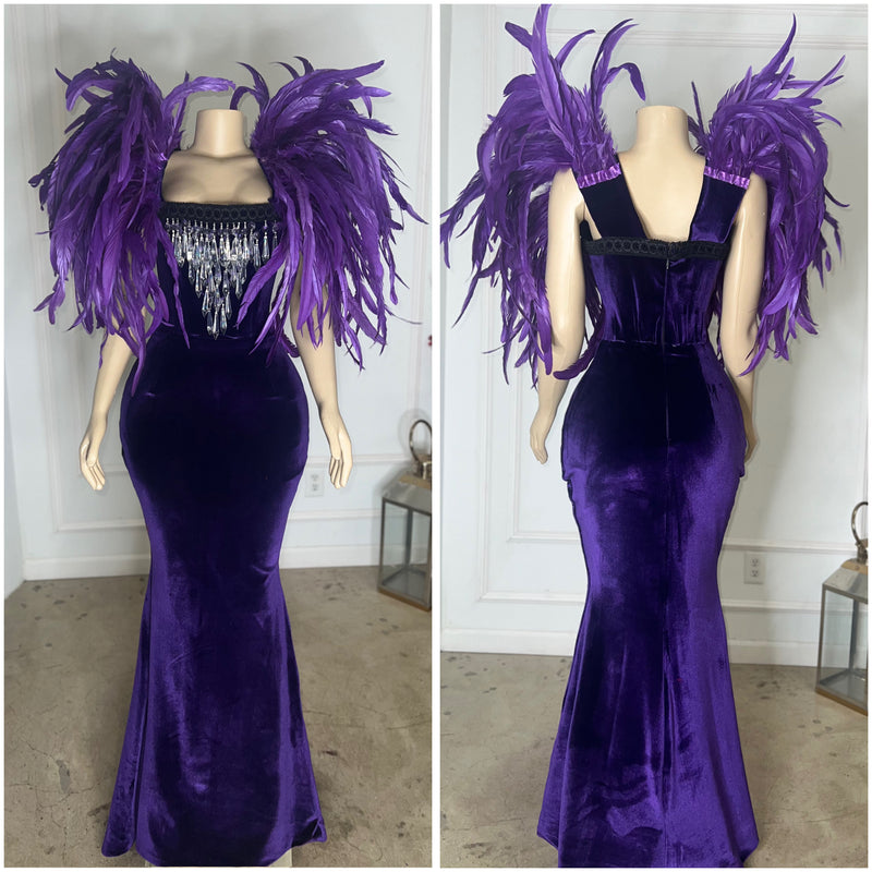 Purple Feather Dress