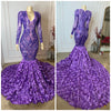 Purple sequin rose gown