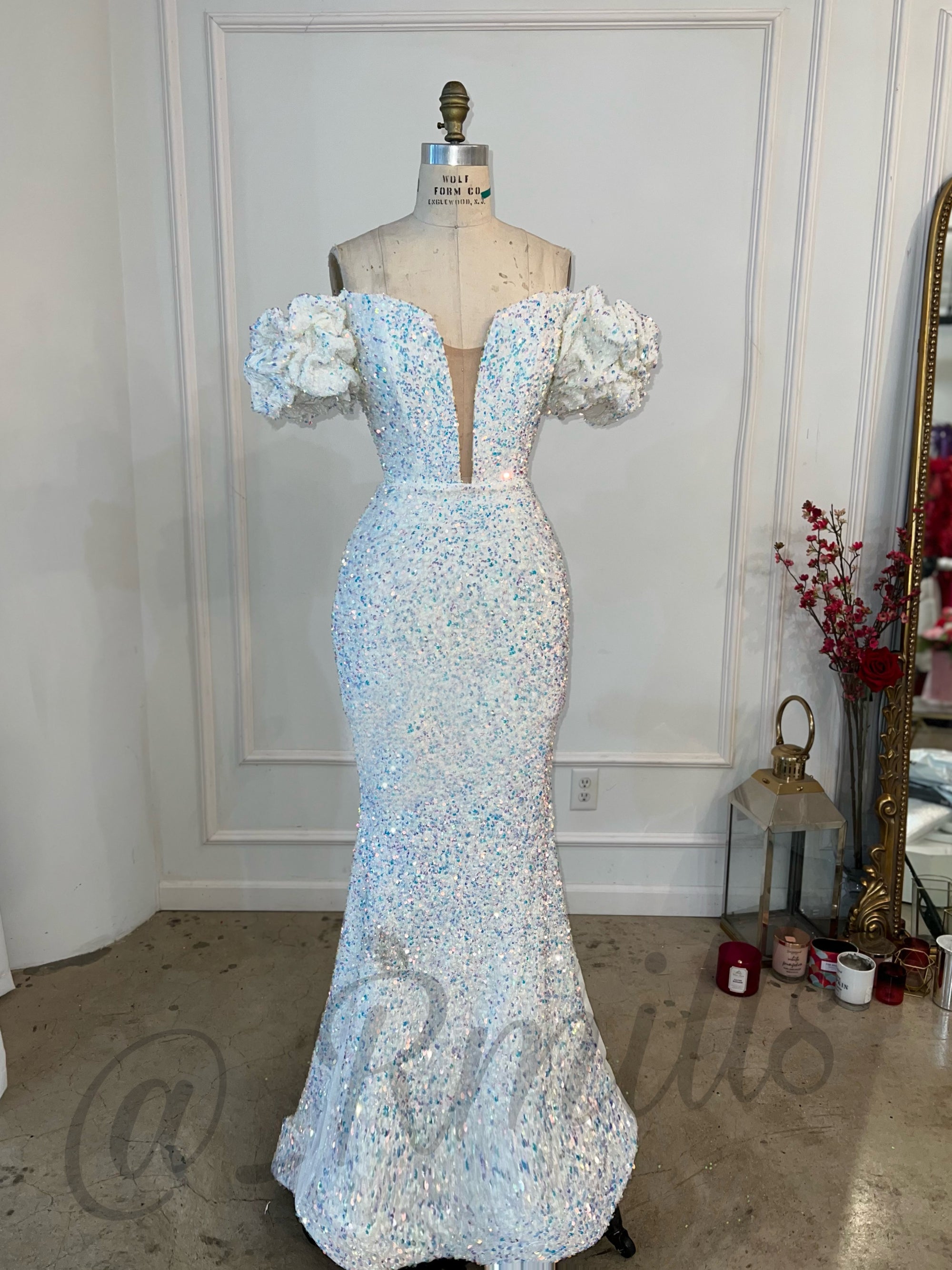 Sabrina dress (iridescent white) - The RMILLS Collection