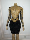 Black/Gold lace mini