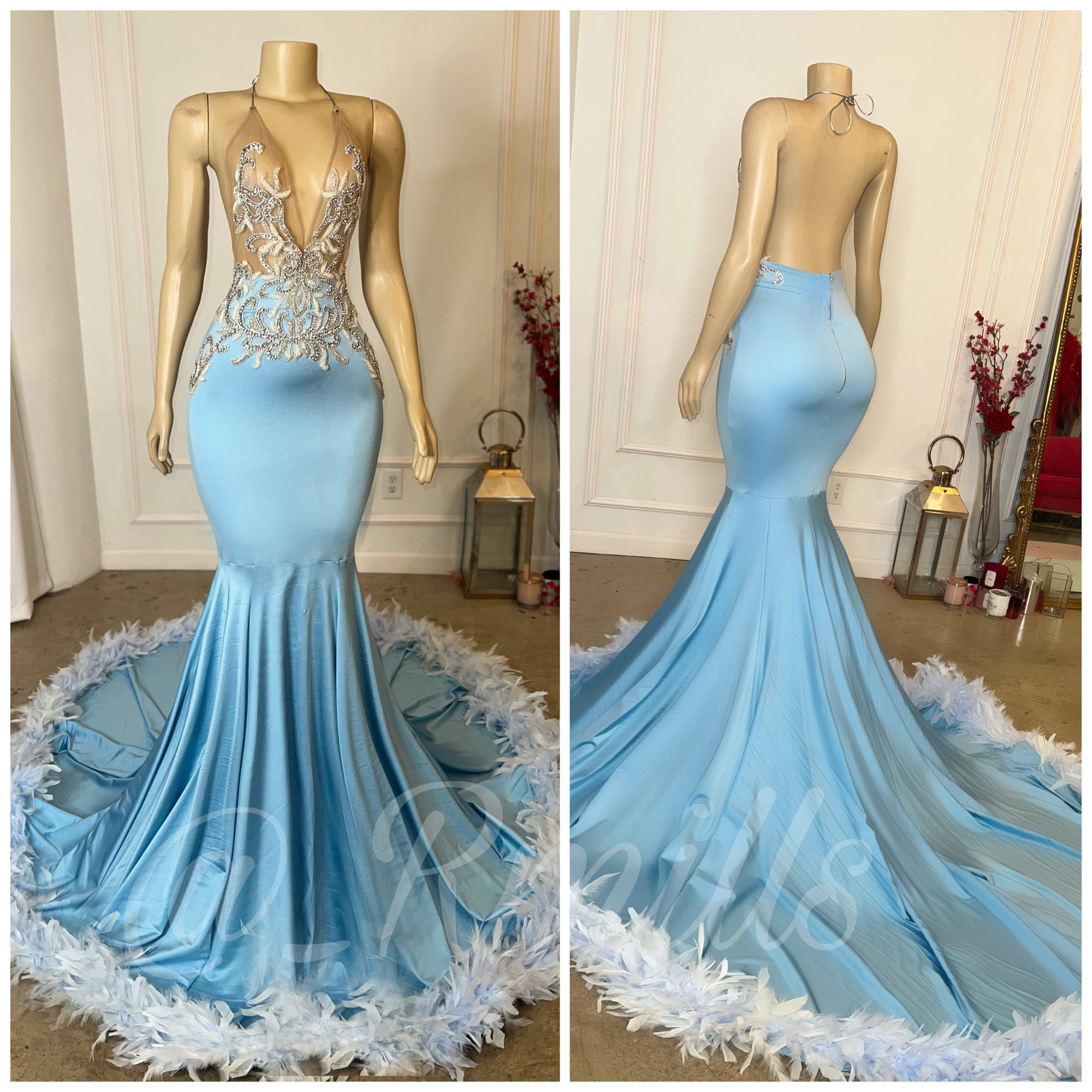 Blue/Ivory Gown