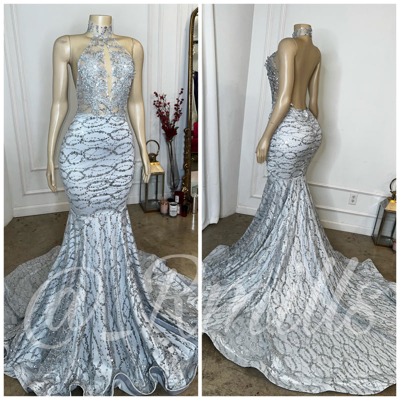 Silver glitter gown