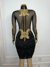 Black/Gold lace mini